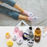 5Pairs  Arrivl Women Socks funny Fruits Cute Happy Silicone Slip Invisible Cotton Sock 35-40