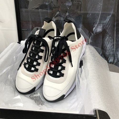 2020 spring and summer new casual sports women's shoes small fragrant sponge cake thick bottom black and white old shoes net red