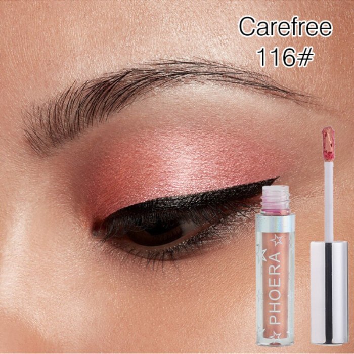 Attractive Gleaming Metal Eyeshadow High Quality Fashion Popular Liquid Eyeshadow Portable Sparkling  Eye MAKEUP Tool TSLM2