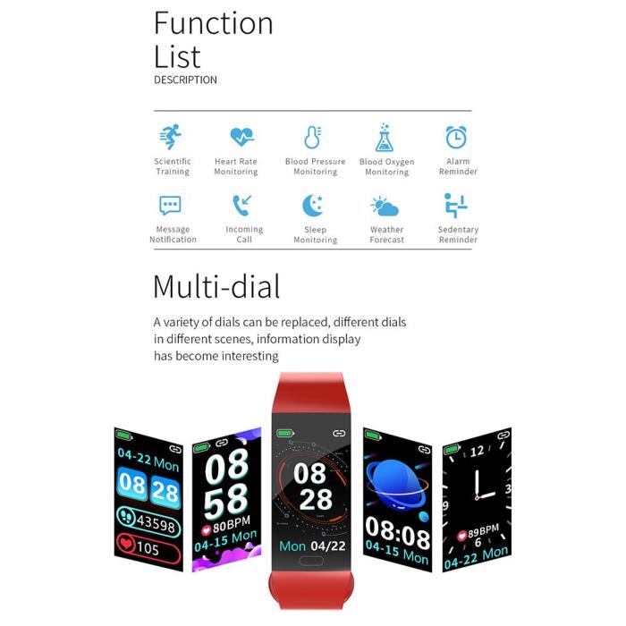 Business Intelligence Bracelet Men And Women Heart Rate Blood Pressure Monitor Wristband With Phone Information Reminder