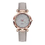Casual Women Romantic Starry Sky Wrist Watch Leather Rhinestone Designer Ladies Clock Simple Dress