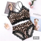 Lace Women Bra 4 Color Camfouge Leopard Underwear Bra Sets Bras And Panties Lace Lingeries B0191