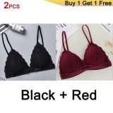 Gumprun French Style Bralette Seamless Deep V Lace Bras for Women Wireless Push Up Bra Thin Soft Underwear Sexy Lingerie