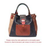 Retro Color Leather Patchwork Shoulder Bag Ladies Italian Leather Hobo Women Vintage Tote Female Crossbody&Messenger HandBag