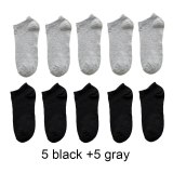 2020 New 10 Pairs Women Socks Breathable Ankle Socks Solid Color Short Socks Comfortable White Black Cotton Low Cut Socks