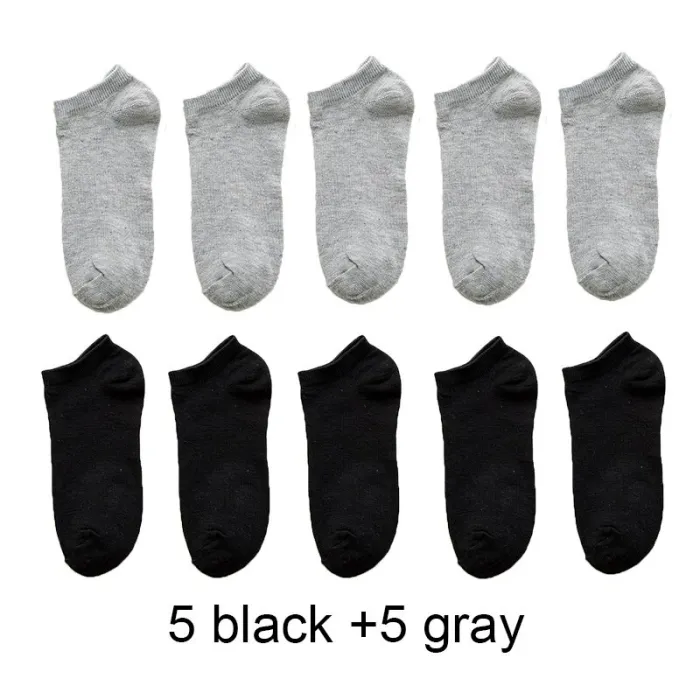 2020 New 10 Pairs Women Socks Breathable Ankle Socks Solid Color Short Socks Comfortable White Black Cotton Low Cut Socks