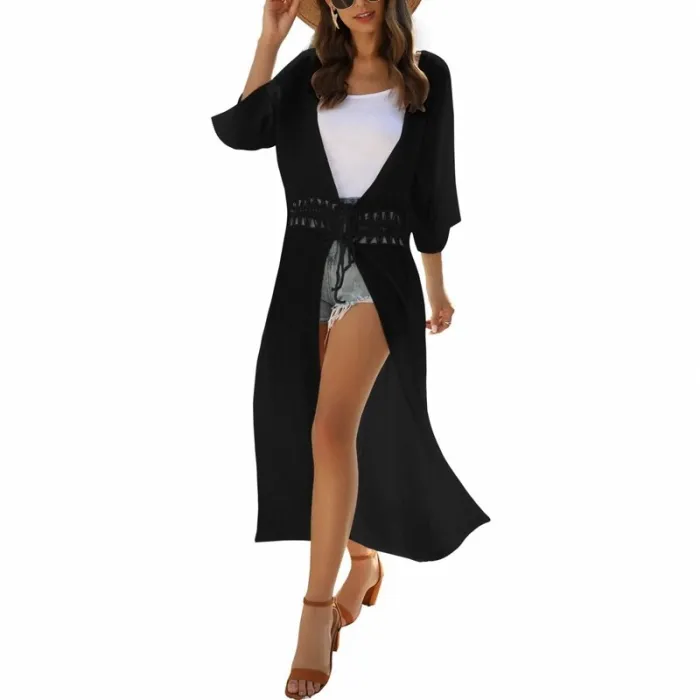 Women Beach Cover Up Cardigan Swimwear Bikini Cover Ups Robe Plage Dress for Beach