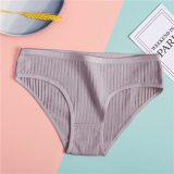 FINETOO Women's Underpants Soft Cotton Panties Girls Solid Color Briefs Striped Panty Sexy Lingerie Female Underwear M-XL Panty