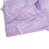 4XL Plus Size Lingerie Lace Solid Color Cross Side Buckle Without Rims Gathered Sports Underwear Sleep Bra New