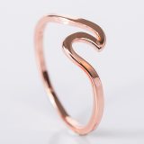 Fashion Simple Design Sea Wave Rings Ocean Surf Alloy Ring Rose Gold Silver Color Finger Jewelry Rings for Women Surfer Gift