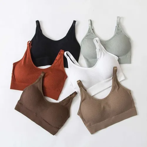 Seamless Vest Bra Tops Slim New Crop Top Without Steel Ring Ladies Slim Vest Top
