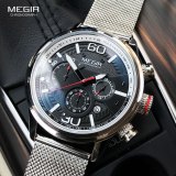 Men's Sport Watches 2020 Luxury Chronograph Quartz Watch Fashion Waterproof Mesh Strap Wristwatches Men