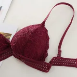 Sexy Seamless Deep V Lace Women Bra Wireless Thin Underwear Sexy Lingerie Lace Bras