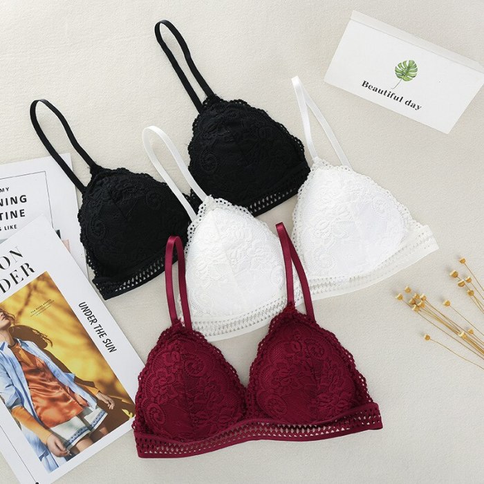 GUMPRUM Seamless Deep V Lace Bras For Women Wireless Push Up Bra Thin Comfort Soft Underwear Sexy Lingerie French Style Bralette
