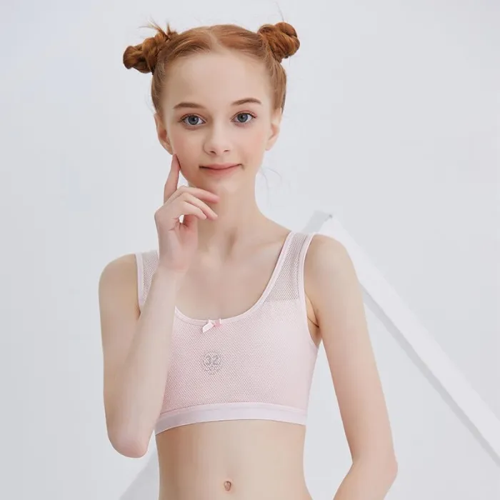 Cotton Soft Teenage Girls Underwear Bras Sports Kids Puberty Girl Bra Young Students Sport Training Bra for Children Underwears