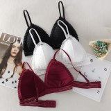 French thin Cup Wireless push up Bra New Sexy Deep V Lace Underwear Women's Bra Fashion lingerie bralette underwear