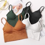 FINETOO Sexy Backless Bralette Active Bra For Women Seamless Padded Bra Women Lingerie Cotton Wireless Long Tops Brassiere Bra