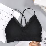 CHRLEISURE  Bralette Fitness Lace Thin Shoulder Strap Underwear Women Anti-light Shockproof Push Up Bra