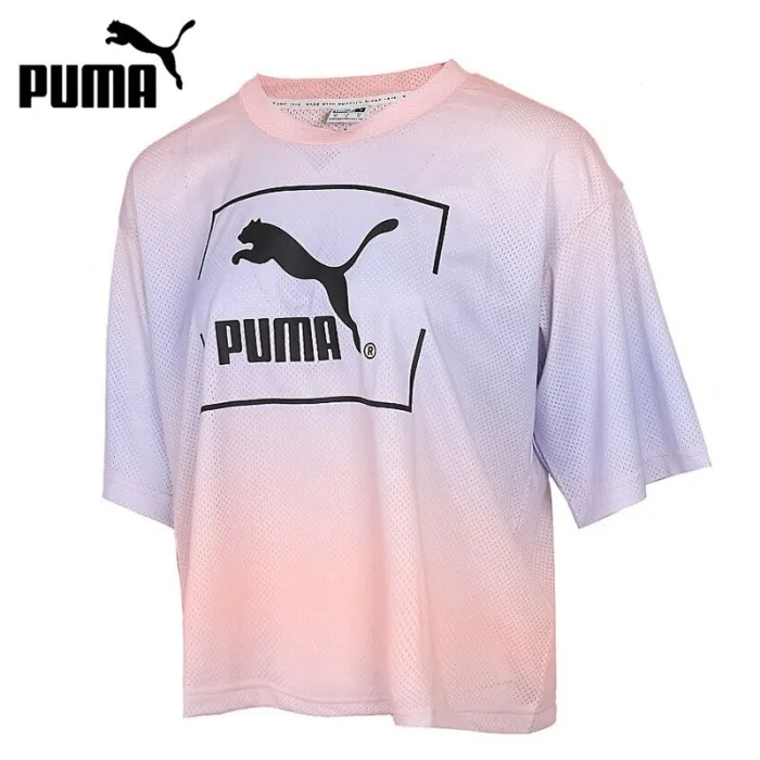 Original New Arrival  PUMA TIE DYE Mesh Tee Women's  T-shirts short sleeve Sportswear