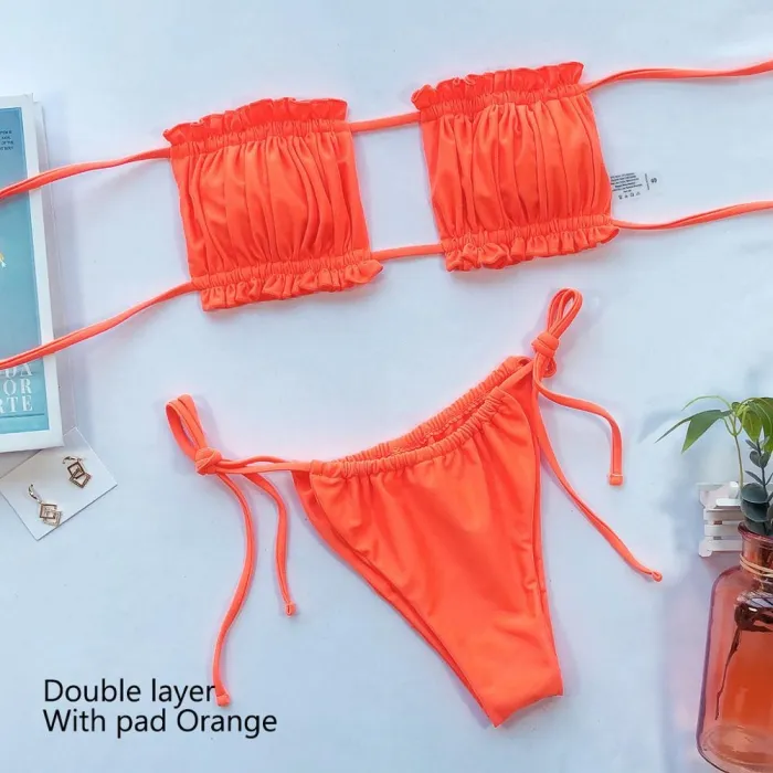 Sexy Micro Women Bikini 2020 Mujer Swimsuit Bandeau Bikinis Set Two-piece Swimwear Push Up Bathing Suit Female Beachwear Biquini