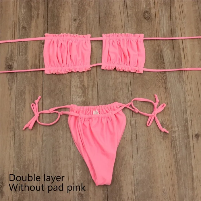 Sexy Micro Women Bikini 2020 Mujer Swimsuit Bandeau Bikinis Set Two-piece Swimwear Push Up Bathing Suit Female Beachwear Biquini