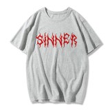 Gothic top Sinner Letter Printed Harajuku Hipster Punk Style Unisex T-Shirt Street Style Loose Casual Cool Grunge Women Tee