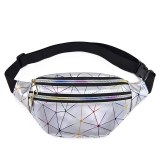 2019 Holographic Women Silver Laser Bum Bag Travel Shiny Waist Bags Fashion Girls Pink Leather Hologram Hip Bag
