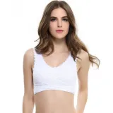4XL Plus Size Lingerie Lace Solid Color Cross Side Buckle Without Rims Gathered Sports Underwear Sleep Bra New