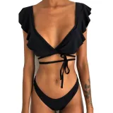 Rubylong 2019 Ruffles Bikini Women Sexy Vintage Swimsuit Brazilian Thong Bikini Set Female Retro Swimwear Push Up Bathing Suit