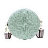Woven Shoulder Bag Round Straw Shoulder Bag Small Beach HandBags Women Summer Hollow Handmade Messenger Crossbody Bags