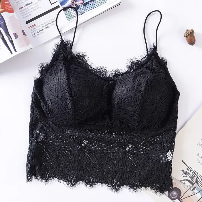 Lace Bra Sexy Floral Top For Women Non-adjusted Straps Female Lingerie breathable Soft Comfortable Bralette Thin Seamless Bras