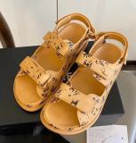 2020 Sandal Summer magic stick white black cowskin Genuine leather platform fashion sandals women Flats shoes size 35-40