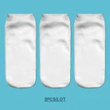 3pcs/Lot Teeth Purple SKULL Print Sock Cute Floral Socks Women Harajuku Art Socks Funny Cotton Kawaii Ankle Happy Socks White