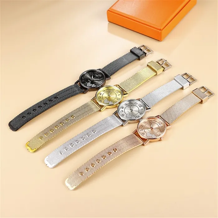 The Latest Top Watch Fashion Women Mesh Belt Watch Wild Lady Creative Gift