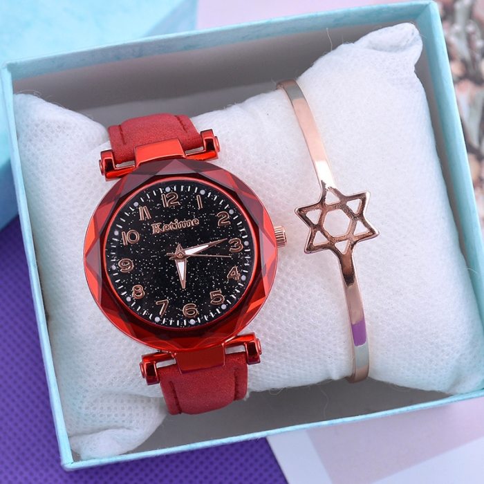 Casual Women Watches Starry Sky Quartz Wristwatch Female Clock Leather Fashion Ladies Wrist Watches reloj mujer relogio feminino