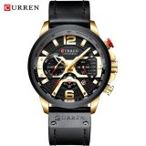 CURREN Watch Luxury Mens Watch Military Leather Wristwatch Man Sports Clock Casual Fashion Chronograph Waterproof Relojes Hombre