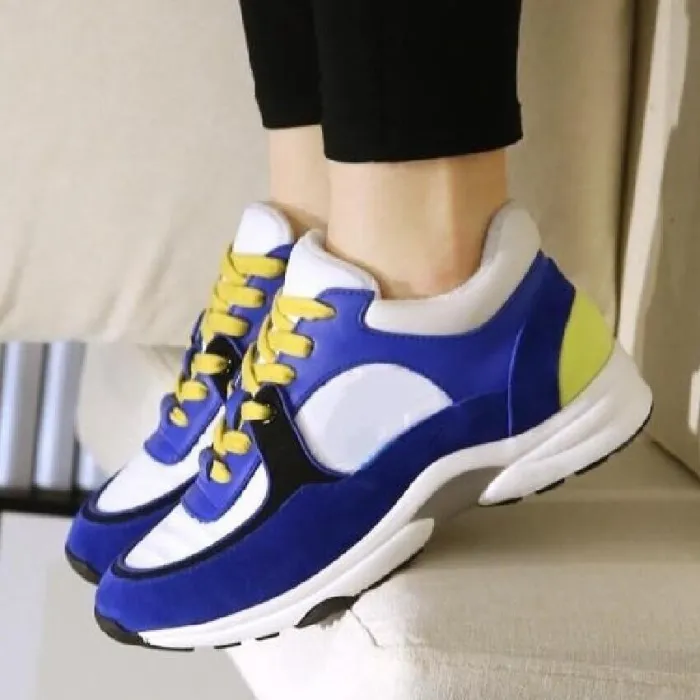 Wholesale New 2019 Brand Designer Women Sneakers Lace Up Suede Leather shoes Mens Fashion Casual Trainers Women shoes