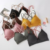 Wireless Sexy Bra Deep V Backless Seamless Soft Cup Bras Underwear Women Invisible Thin Cup Padded Comfortable Solid Lingerie