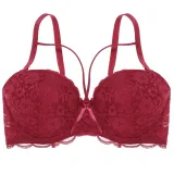 FINETOO Sexy Lace Bra Fashion Racerback Floral Bras For Women B C Cup Underwire Lingerie Bralette Female Bow Brallete Brassiere
