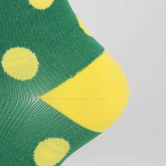 Compression Socks Men Women Nylon Yarn Outdoor Sports High Long Tube Stockings Running Socks Happy Dot Marathon Unisex Fun