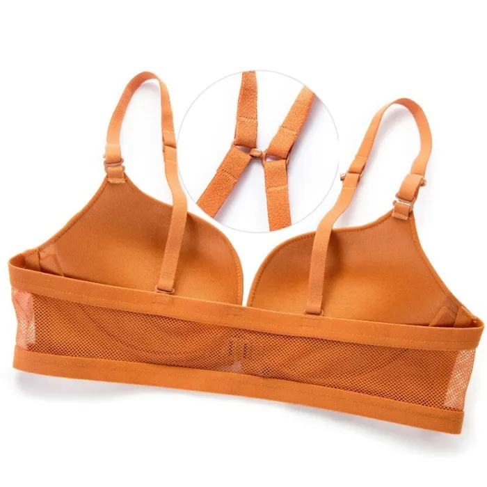 CINOON New Fashion Wireless Front Closure Bras For Women Sexy Lingerie Comfort Push Up Bra Adjusted Seamless Backless Bralette