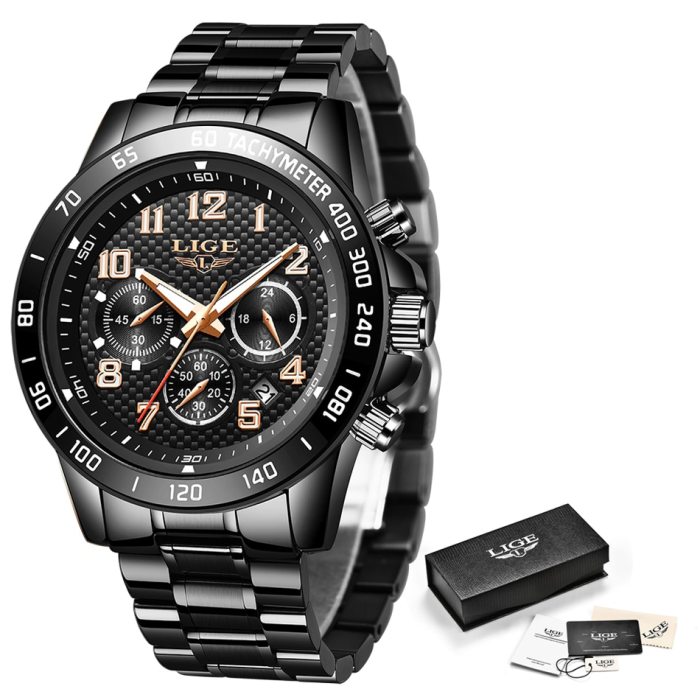 Men's Watch Quartz Clock Male Fashion Stainless Steel Wristwatch with Auto Date Design Casual Business New Watch