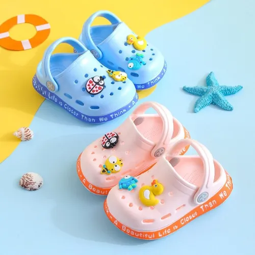 kids Mules & Clogs summer baby boys girls Cartoon sandals flat heels solid cartoon slippers children's garden shoes