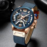 Top   Brand Casual Fashion Watches for Male Sport Military Leather Wrist Watch Men Watch Chronograph