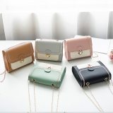 Stitching women's summer shoulder bag chain PU leather ladies messenger bag female small square bag clutch bags 2020 handbags