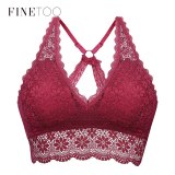 FINETOO Sexy Bralette Padded Bras For Women Transparent Wireless Bra Lace Intimates Lace Bralette Backless Brassiere Crop Tops