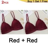 Gumprun French Style Bralette Seamless Deep V Lace Bras for Women Wireless Push Up Bra Thin Soft Underwear Sexy Lingerie