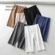 sexy women cotton high waist elastic pure color slim Knee-Length bikeshorts leggings female