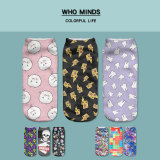 3pcs/Lot Teeth Purple SKULL Print Sock Cute Floral Socks Women Harajuku Art Socks Funny Cotton Kawaii Ankle Happy Socks White