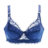 Meizimei Deep V Sexy Lingerie Lace Bras for Women thin Intimate Floral Plus Size Underwire Super Push up bhBrassiere Girl lady